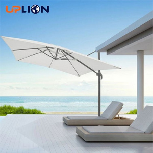 Uplion 3x3M Square Big Outdoor White Garden Parasol Cantilever Sun Patio Umbrella Duty Heavy Roma Umbrella