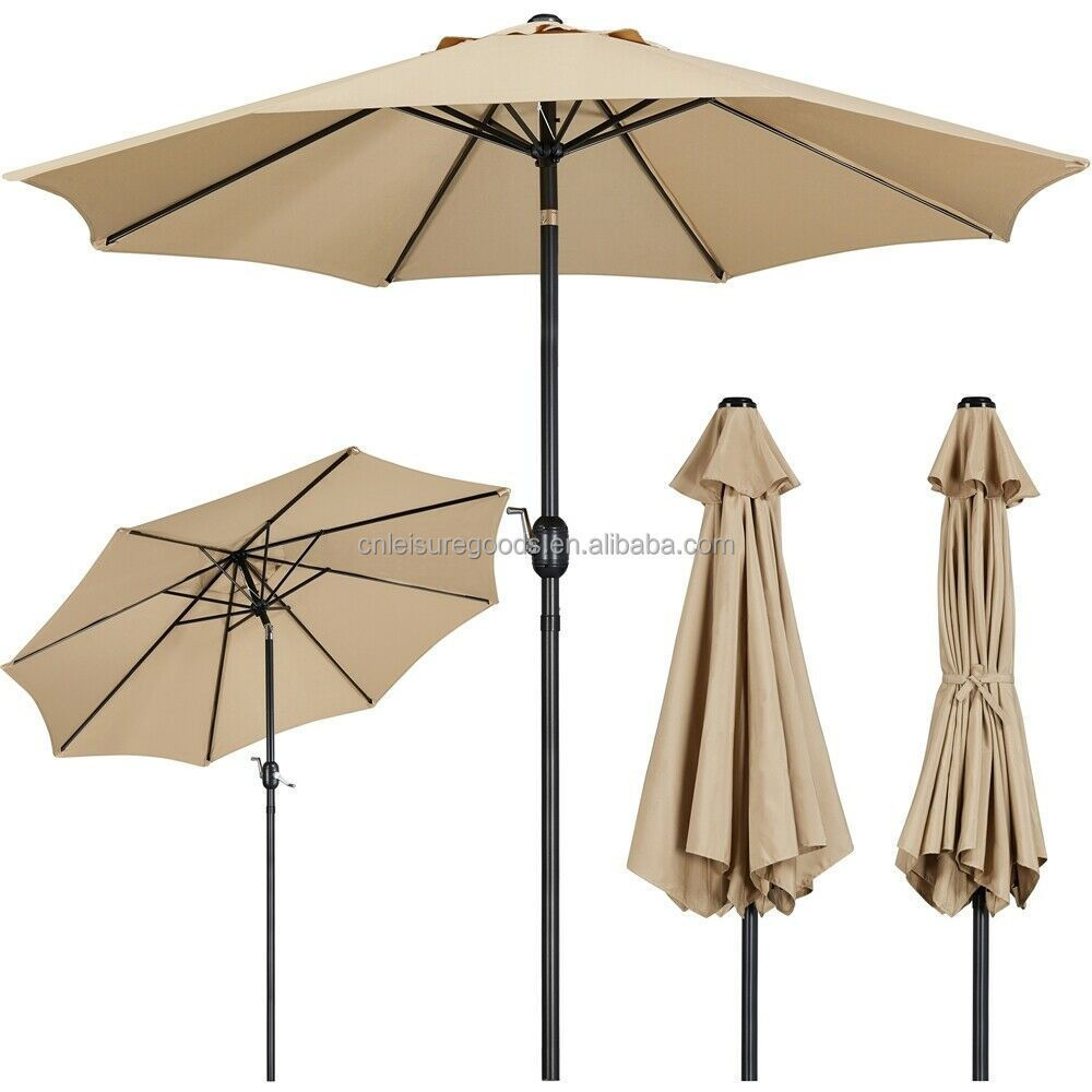 Uplion Wholesale 10ft Beige Outdoor Market Sun Garden Patio Table Umbrella Parasol For Restaurant