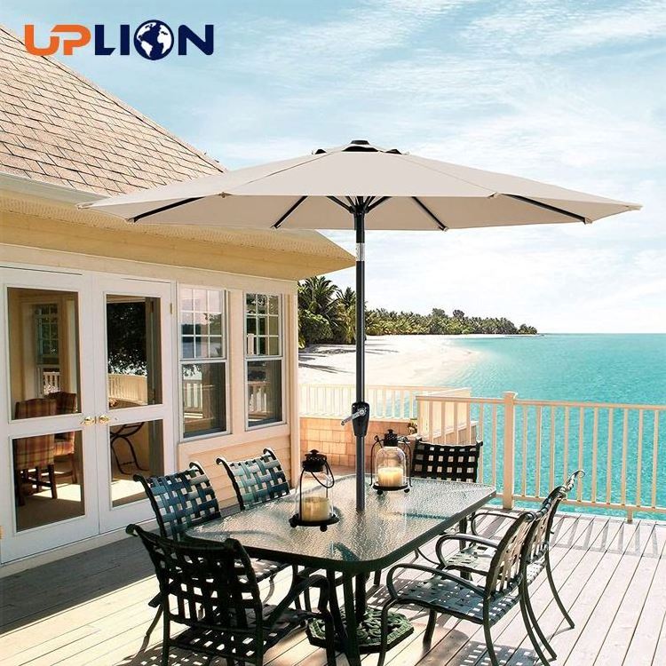 Uplion Wholesale 10ft Beige Outdoor Market Sun Garden Patio Table Umbrella Parasol For Restaurant