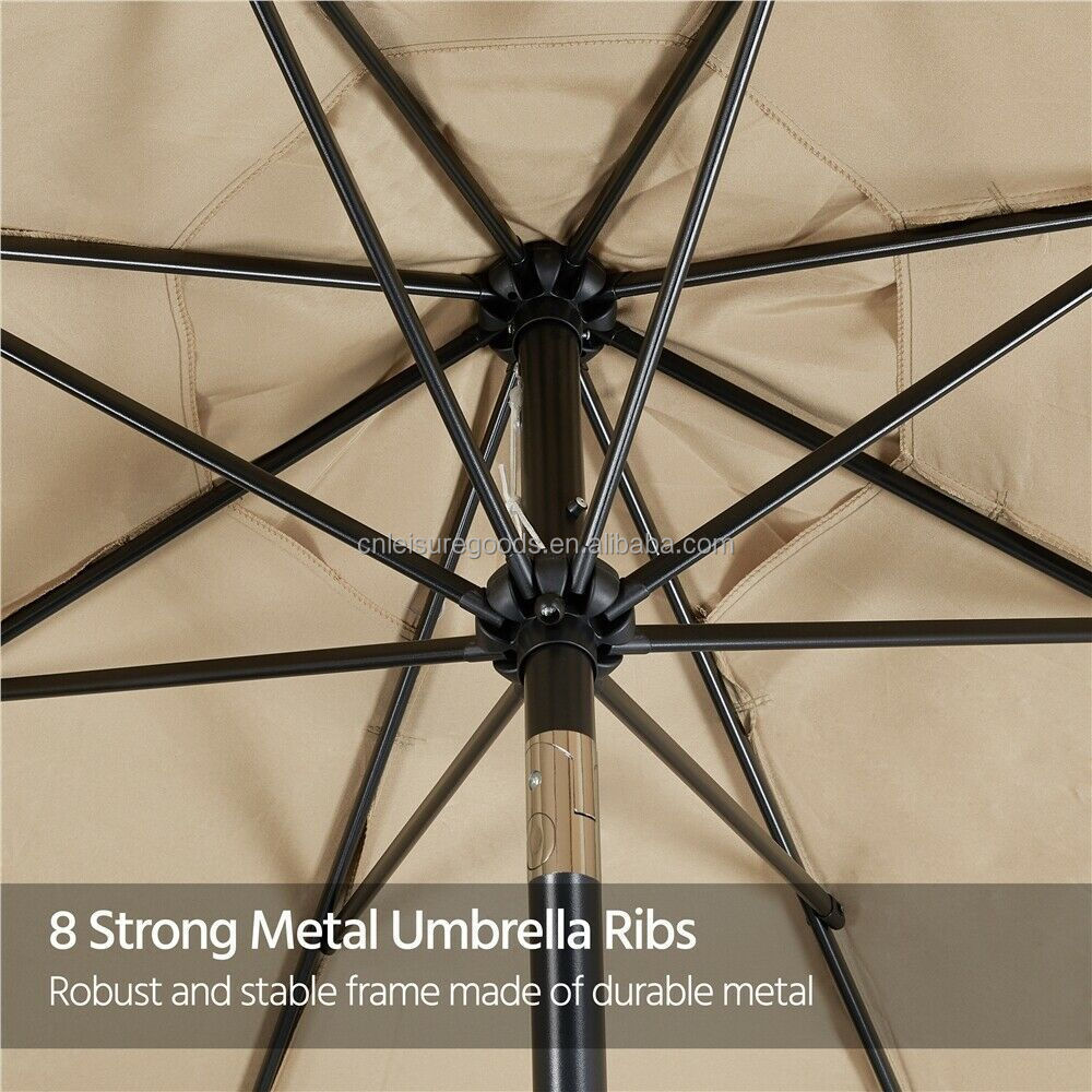 Uplion Wholesale 10ft Beige Outdoor Market Sun Garden Patio Table Umbrella Parasol For Restaurant