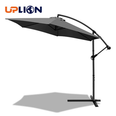 Uplion 10FT Patio Offset Cantilever Umbrella, Large Hanging Market Umbrella with Crank & Cross Base Waterproof garden parasol