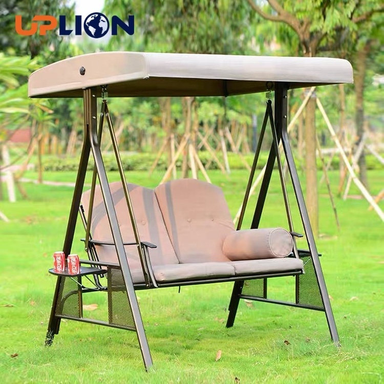 Uplion Indoor Outdoor Patio Porch Swing Canopy Chair With Weather Resistant Adjustable Tilt Canopy, Cushions And Pillow Included