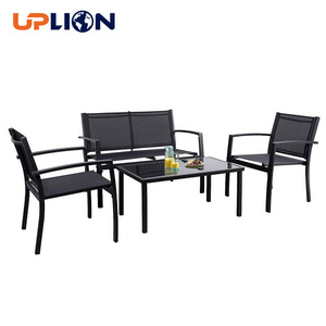 Uplion Outdoor Furniture Garden Metal Table Chair Bistro Set 4 Pieces Patio Furniture Set