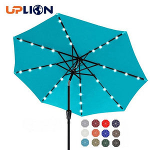 Uplion Solar Led Patio Table Umbrella With 24 Led Lights Uv Protection Garden Umbrella