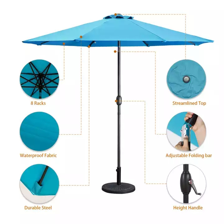 Uplion 9FT Factory Garden Market Table Umbrella Outdoor Beach Sun Umbrella Patio Umbrellas