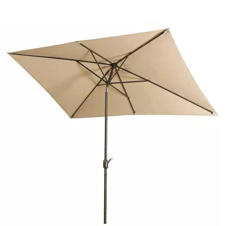 Uplion 6.5 x 10FT Rectangular Patio Umbrella Outdoor Market Table Umbrella with Tilt Garden Parasol