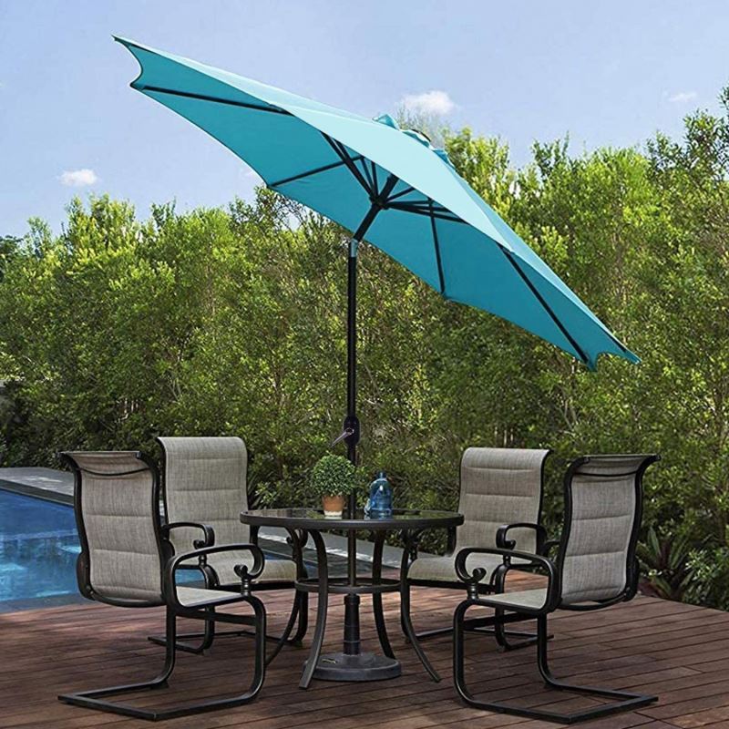 Uplion Patio Parasol Umbrella With Push Button Tilt Crank Lawn Garden Deck Sun Umbrella Outdoor Backyard Market Umbrella