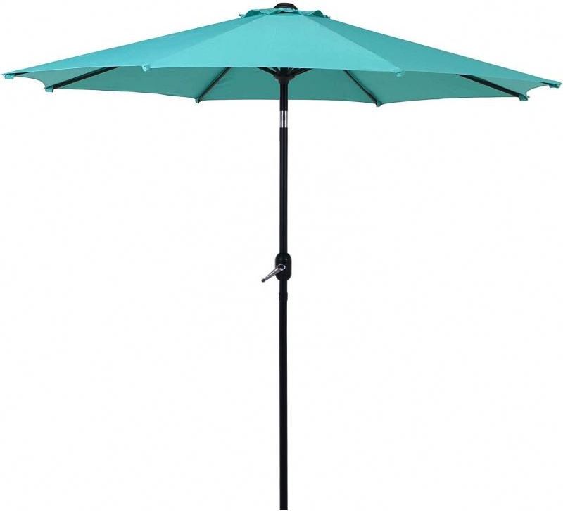 Uplion Patio Parasol Umbrella With Push Button Tilt Crank Lawn Garden Deck Sun Umbrella Outdoor Backyard Market Umbrella