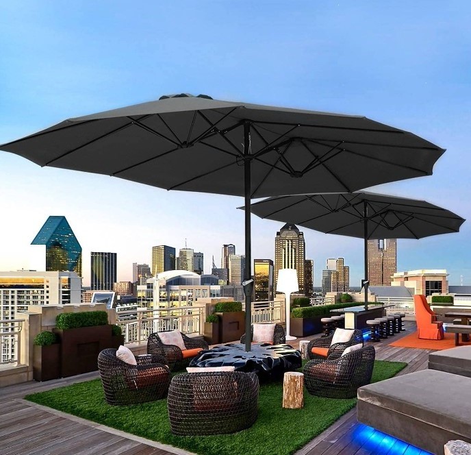 Uplion Double Sided Parasols Backyard Canopy with Optional Parasol Cover Parasol Umbrella Base Weights