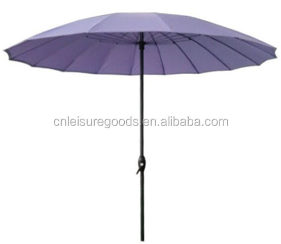 Uplion Patio Umbrella 2.5M with 16 Fiberglass Ribs parasol Modern Alu Pole - Windproof Outdoor Furniture Shanghai Umbrella