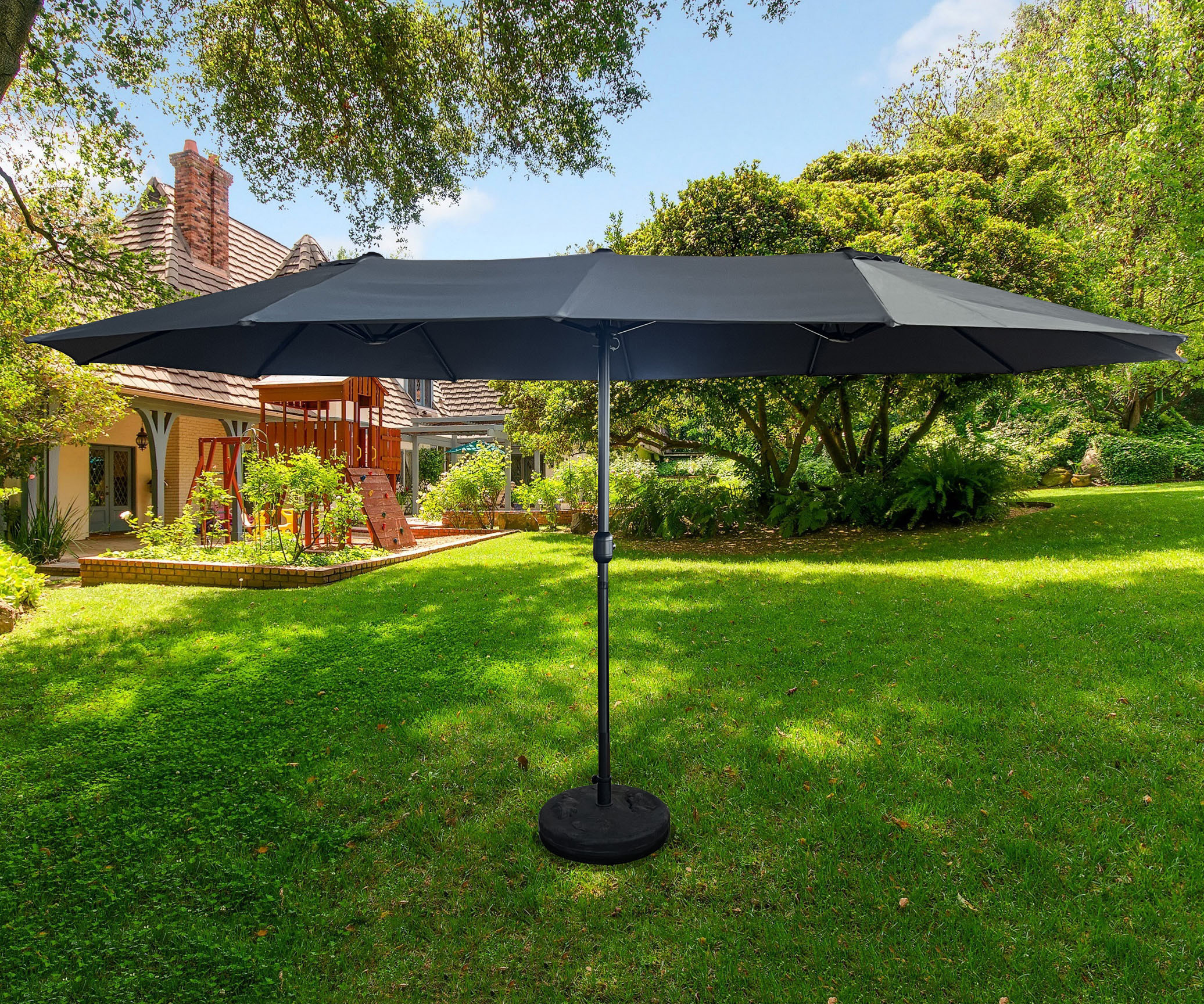 Uplion 15ft Double-Sided Patio Umbrella Large Size Outdoor Table Parasol Umbrella