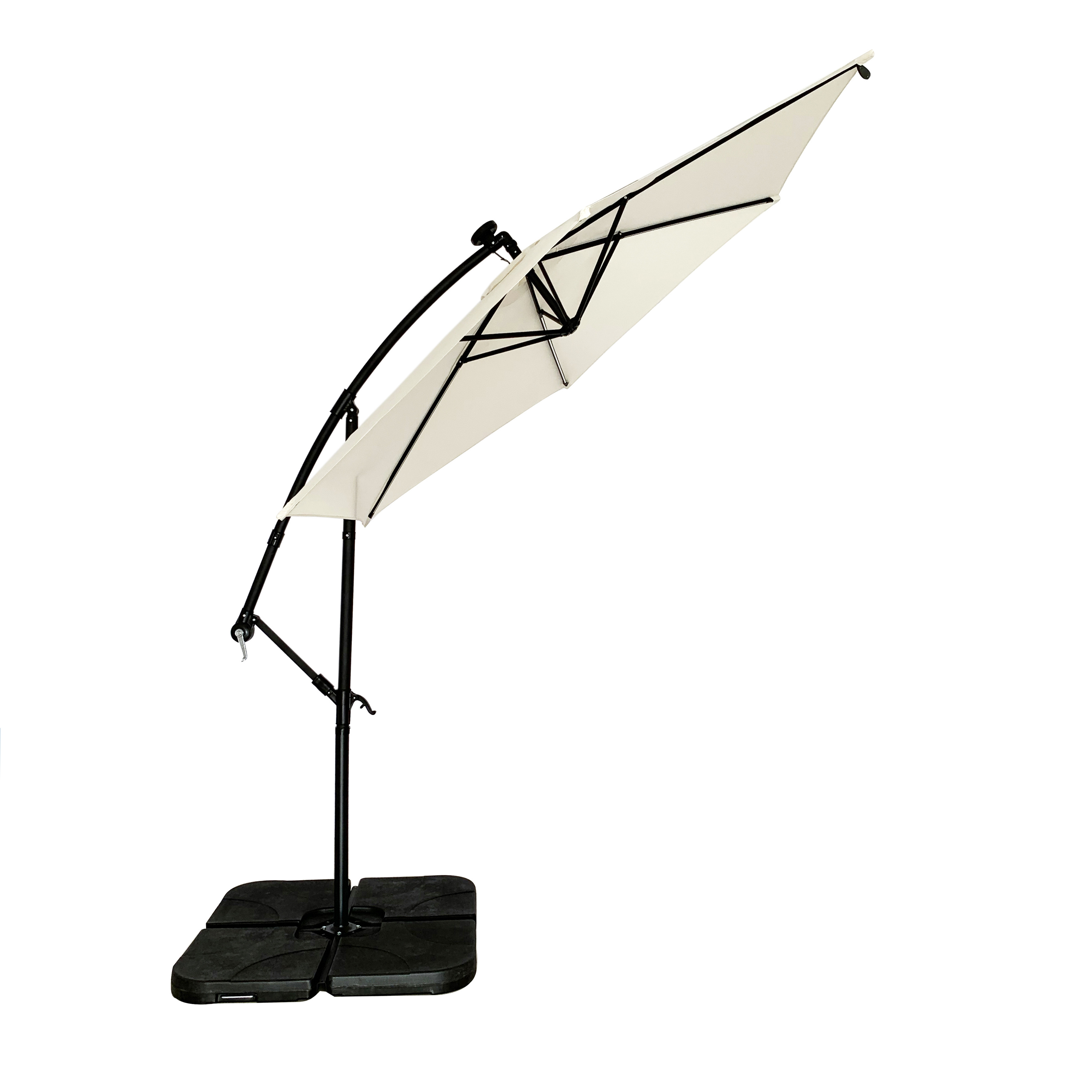 Uplion Popular Solar Led Light Strip Garden Patio Balinese Parasol Sun Umbrella With Lights Outdoor Parasol