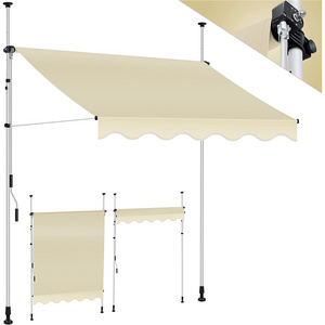 Uplion Clamp Awning with Hand Crank Height-adjustable Patio Retractable Awning Terrace Canopy Awning