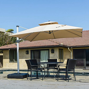 Uplion Outdoor Luxury Double Top Square Patio Roma Offset Cantilever Roma Market Garden Umbrella