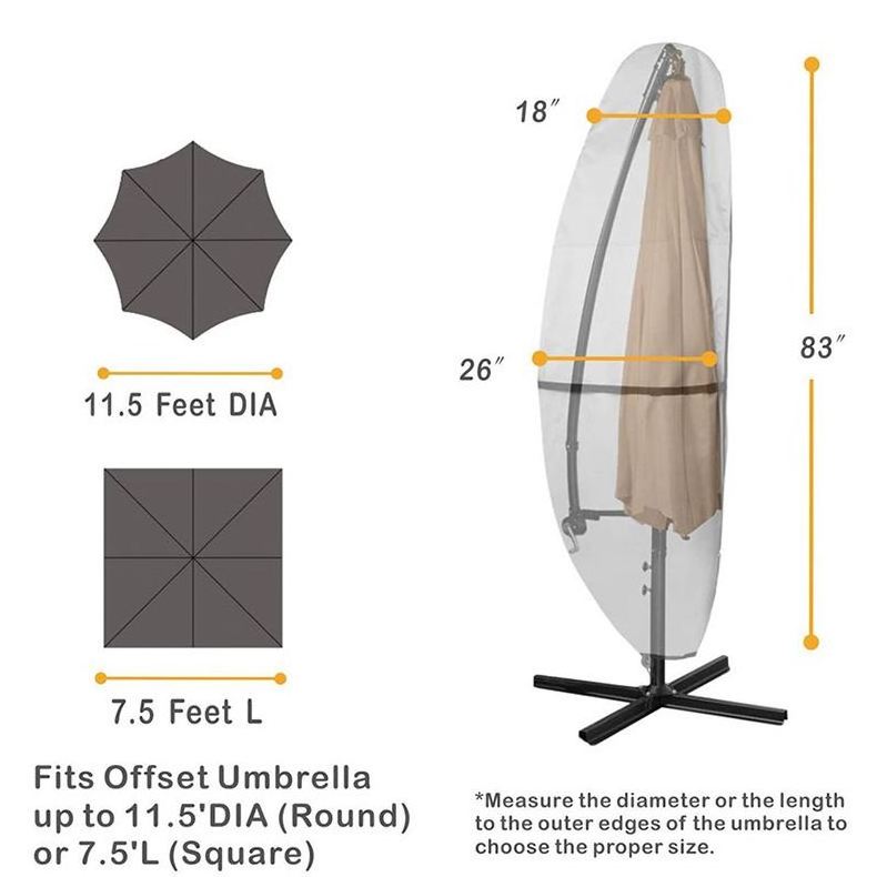 Uplion Patio Parasol Waterproof Cover Outdoor Offset Banana Umbrella Cover Garden Sunshade Umbrella Cover