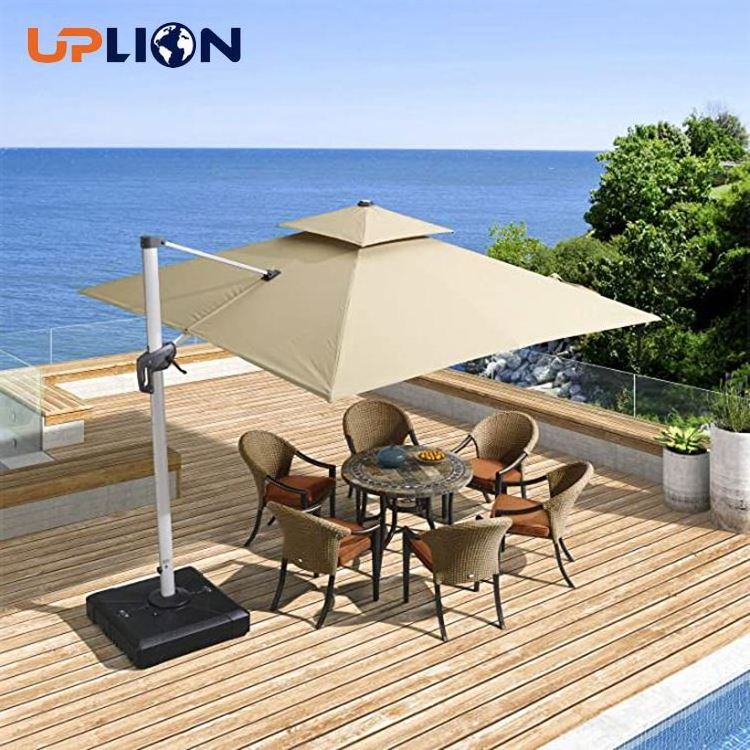 Uplion Outdoor Garden Market Umbrella Double Top Roma Umbrella