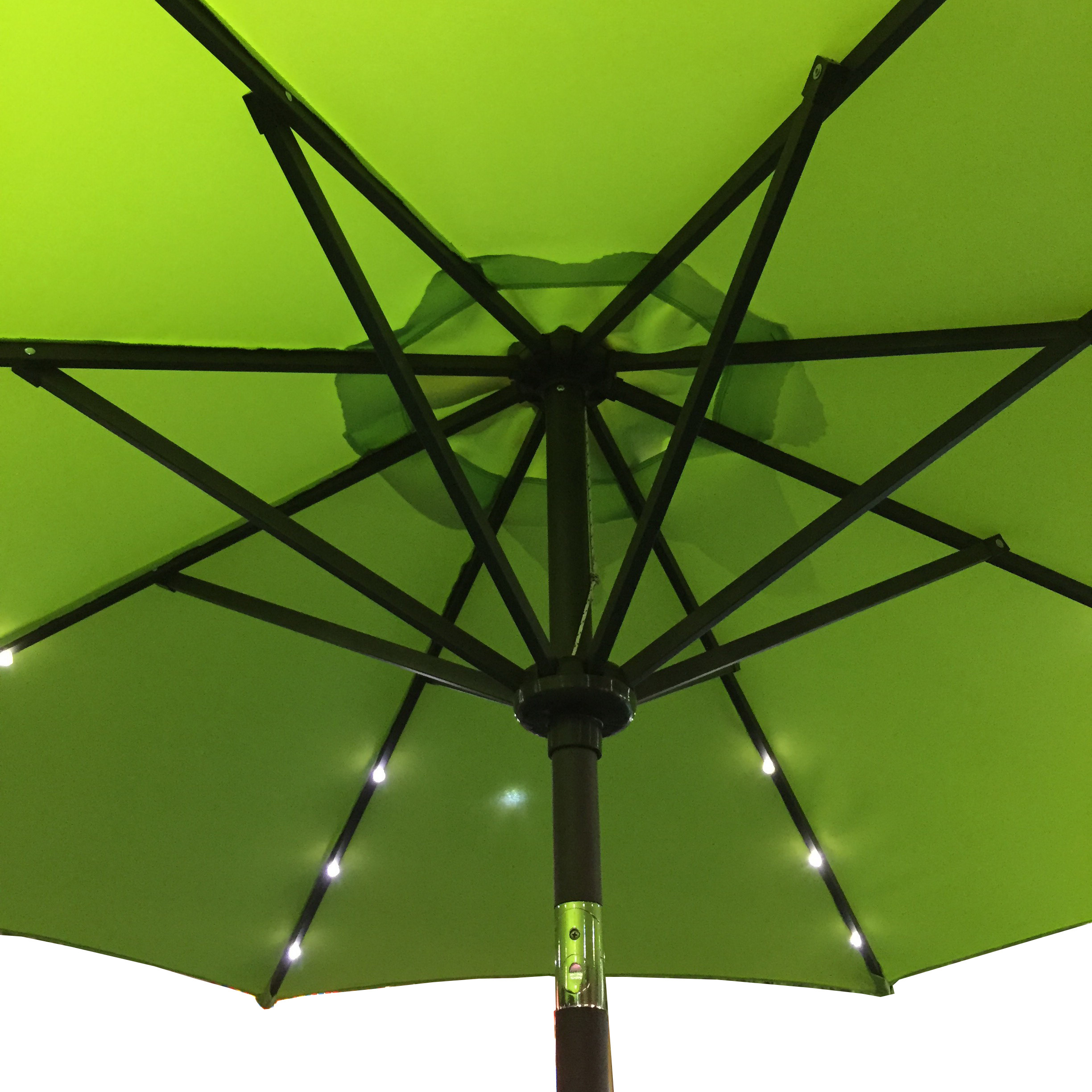 Uplion Solar LED Patio Umbrella Garden Patio Parasol LED Lighted Outdoor Table Market Umbrella with Push Button Tilt