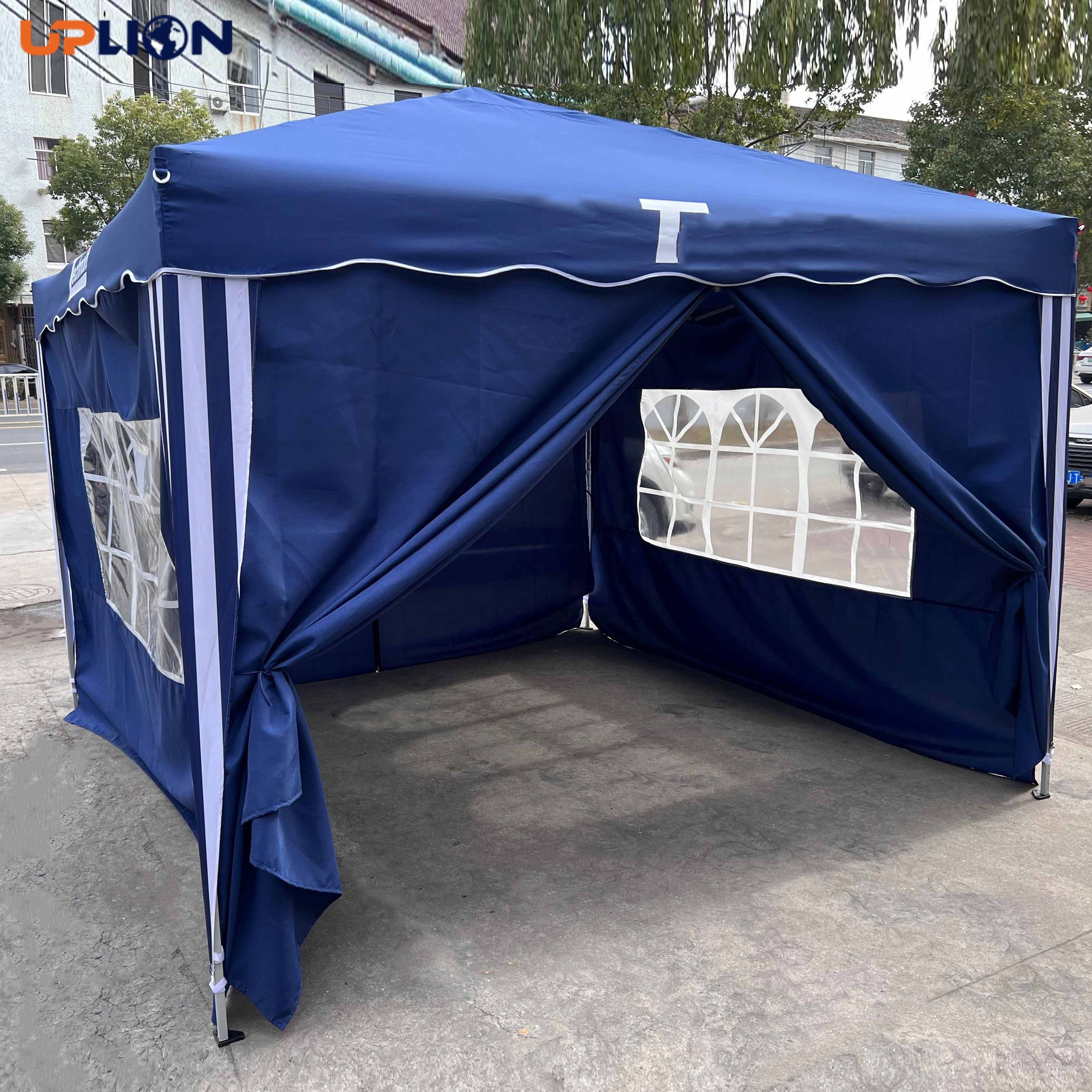 Uplion 3x3 Pavillon Waterproof Pop Up Gazebo with Side Wall Carry Bag, Marquee Garden Party Canopy Tent Outdoor Gazebo