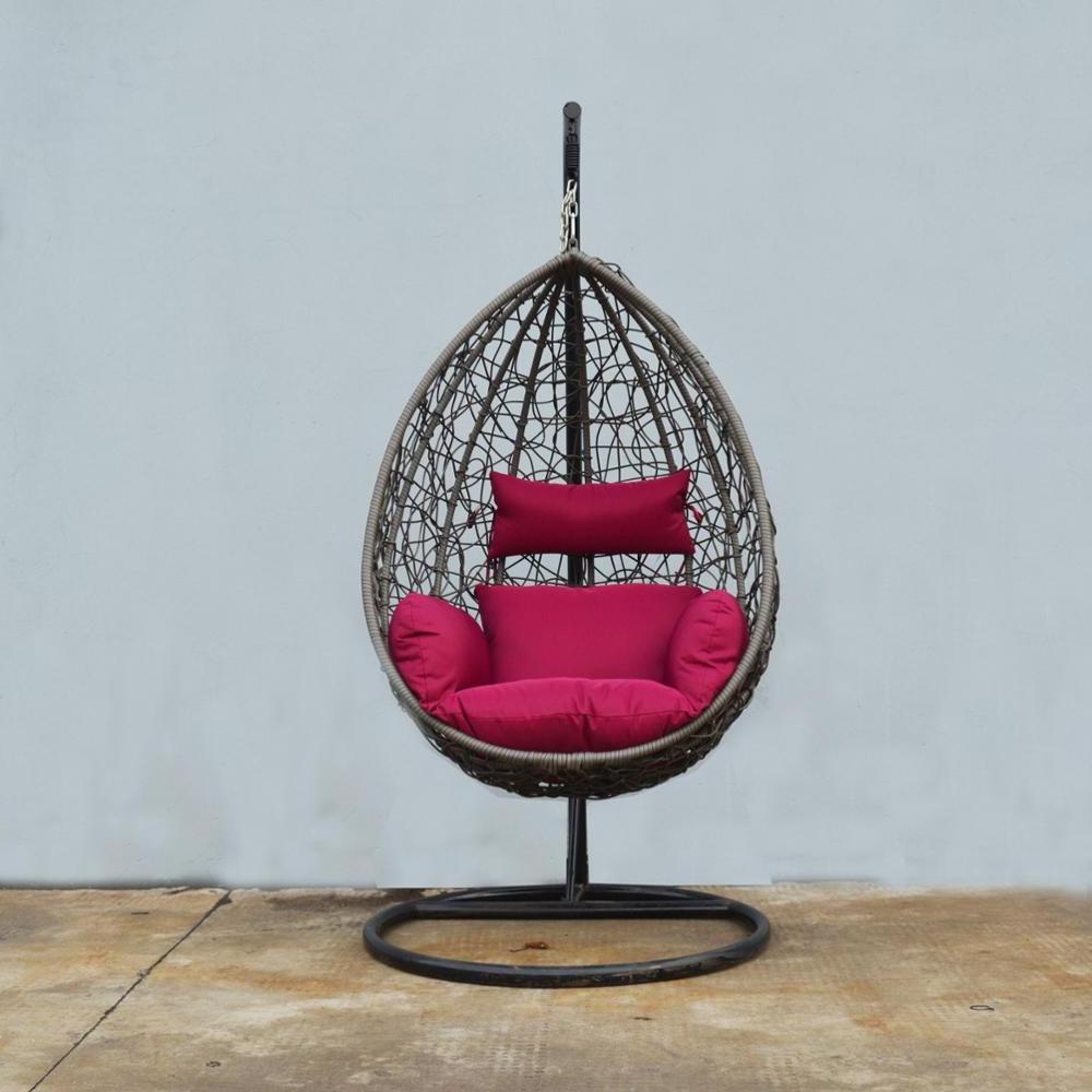 Uplion Steel Patio Hanging Rattan Swing Garden Wicker Egg Chair With Stand