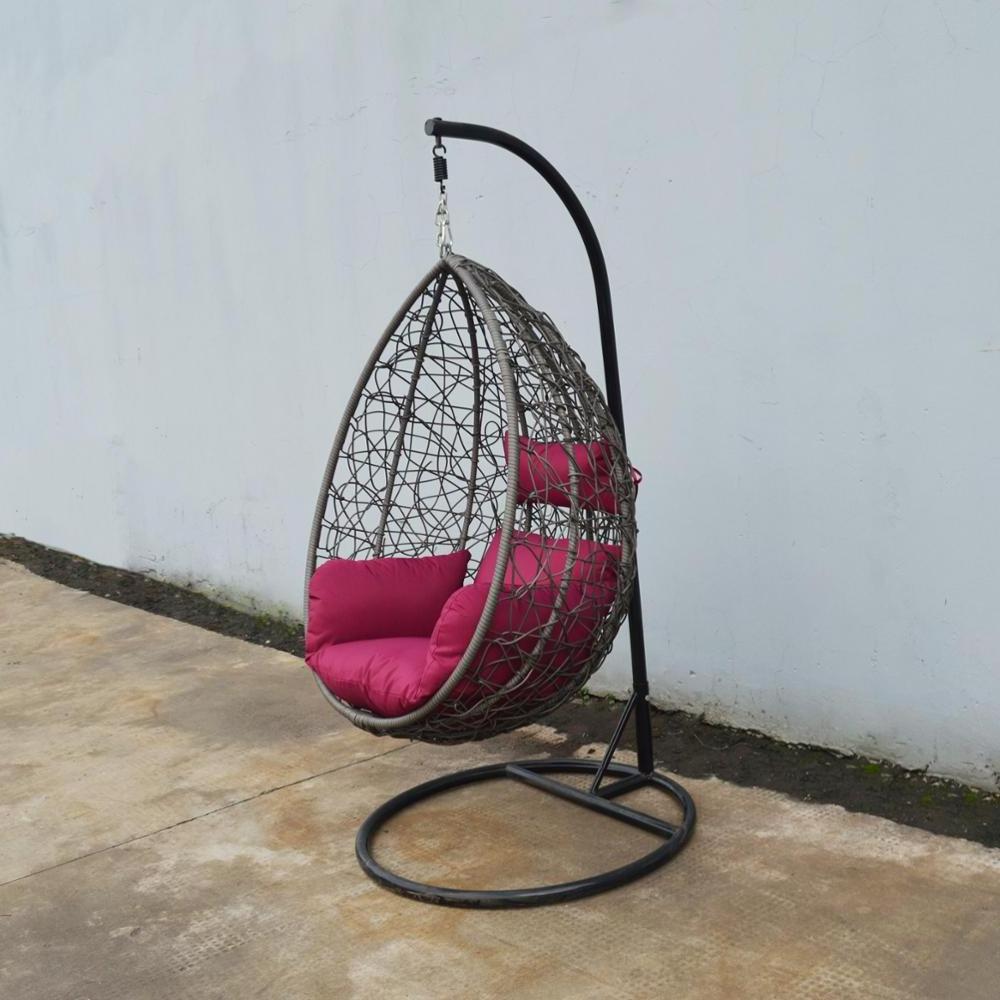 Uplion Steel Patio Hanging Rattan Swing Garden Wicker Egg Chair With Stand