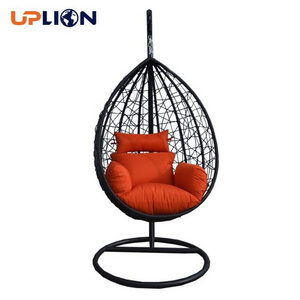 Uplion Steel Patio Hanging Rattan Swing Garden Wicker Egg Chair With Stand