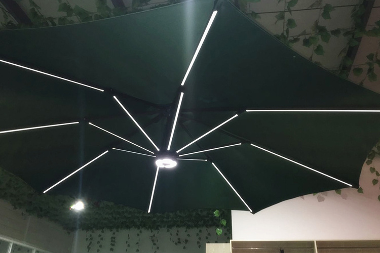 Uplion Top Solar Panel Outdoor Garden Led Umbrella