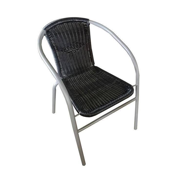 Uplion Steel Frame Cheap Outdoor Garden Wicker Bistro Rattan Chair Stacking Rattan Chair