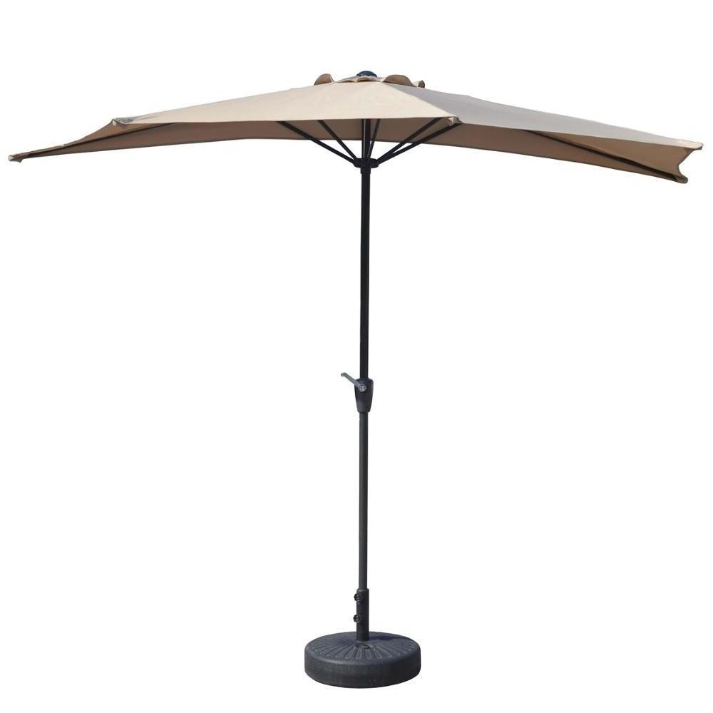 Uplion 9ft Sun Shade Outdoor Half Round Patio parasol Garden Bistro Wall Balcony Umbrella