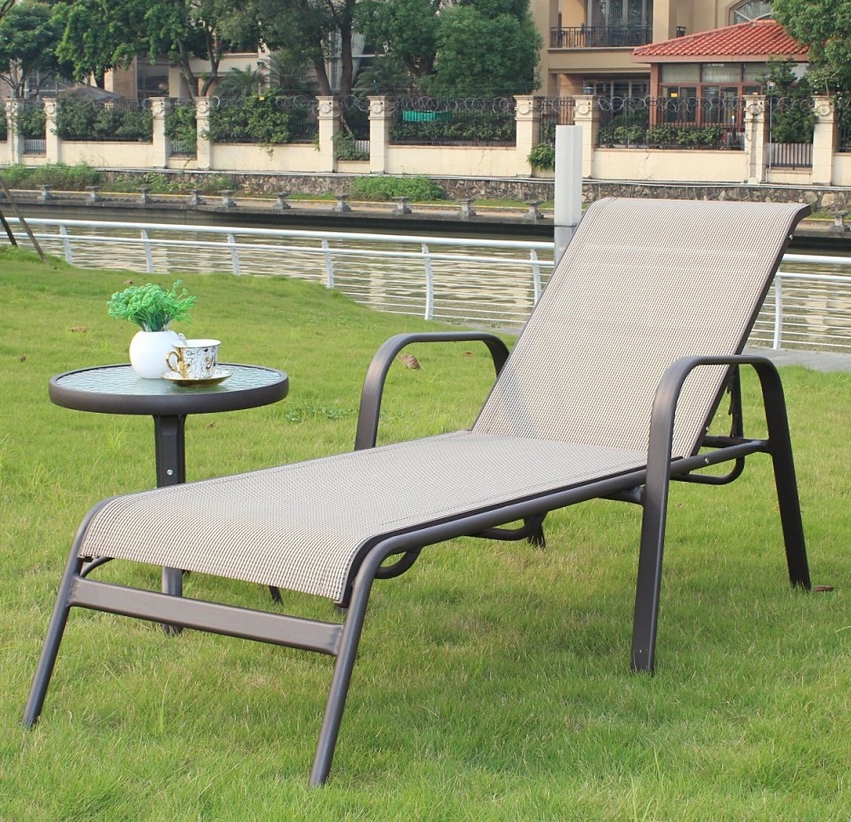 Uplion Classic Outdoor Chair Popular Stacking Outdoor Pool Metal Sunbed