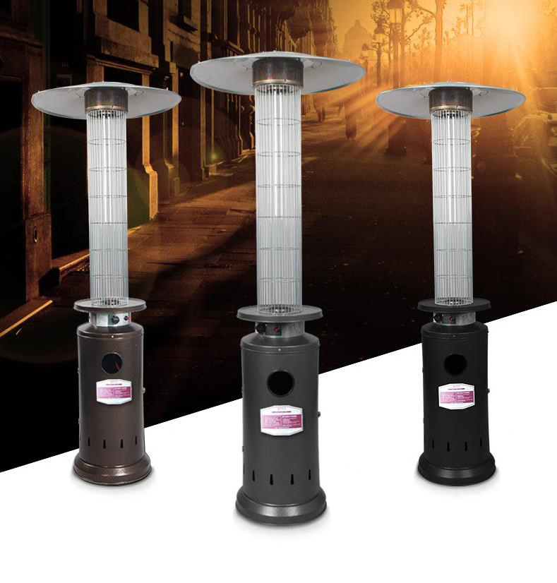 Uplion Luxury Outdoor Standing Gas Heater Glass Tube Garden Heater Durable Patio Heater