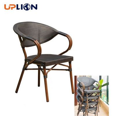 Uplion Stacking Garden Balcony Aluminum Chair Resistant Bistro Outdoor Cafe Dining Chair