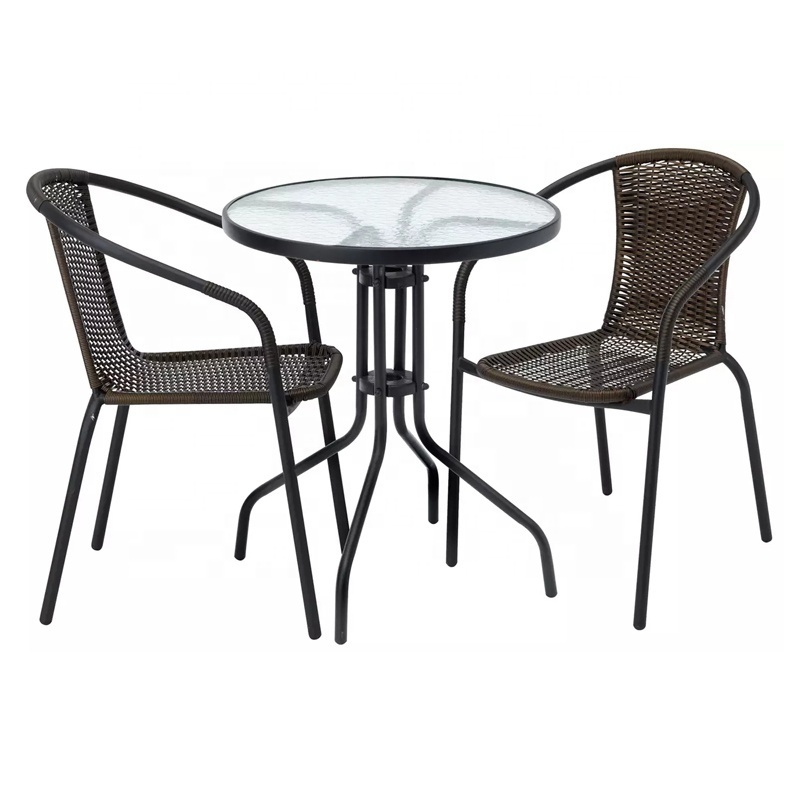 Uplion Outdoor Garden Table And Chair Furniture Set 2 Seater Rattan Effect Balcony Set Patio Table And Chair