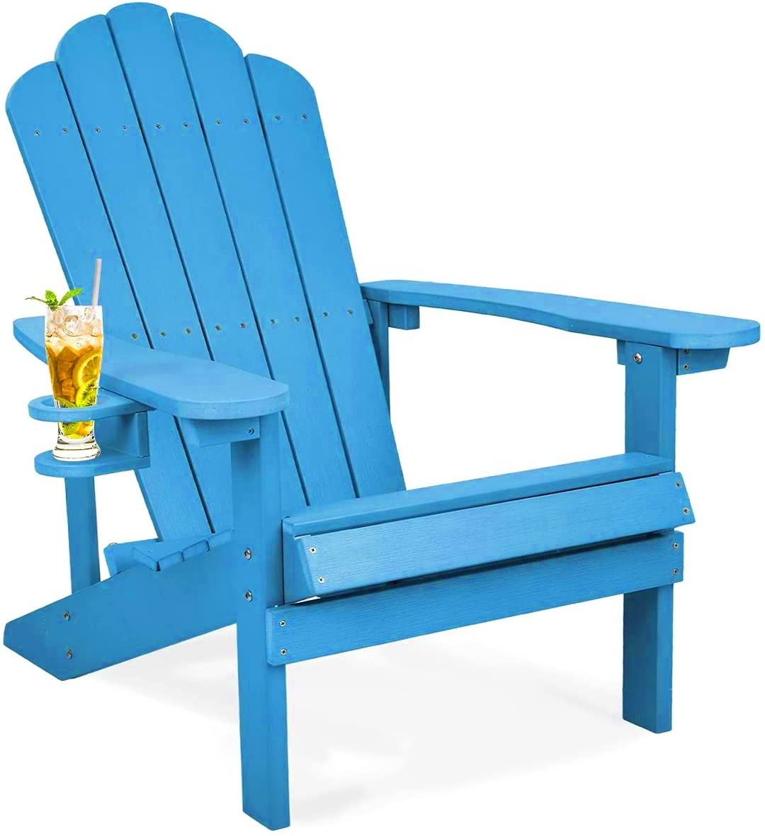 Uplion KD Garden Furniture Patio Chairs with Cup Holder-Perfect for Beach, Pool, and Fire Pit Seating Adirondack Chair