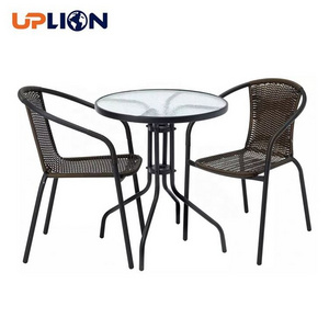 Uplion Outdoor Garden Table And Chair Furniture Set 2 Seater Rattan Effect Balcony Set Patio Table And Chair