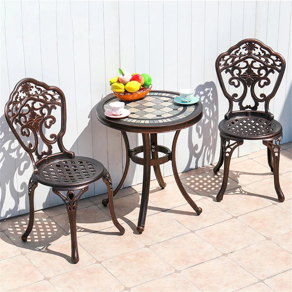 Uplion Modern Furniture Cast Aluminum Chair Outdoor Restaurant Dining Chair Patio Chairs