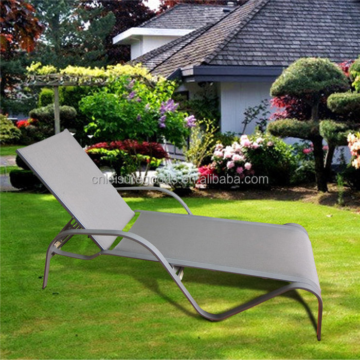 Uplion Modern Outdoor Furniture Aluminum Sling Reclining Pool Sunbed Beach Sun Lounger