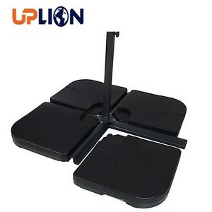 Uplion Plastic Square Offset Umbrella Stand, Water & Sand Fill Filled Weight Square Patio Umbrella Base Plate Set, Black