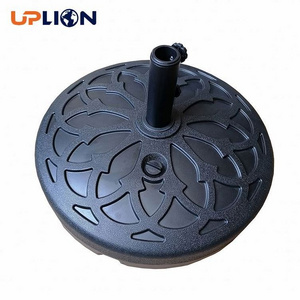 Uplion Cheap 30kgs Patio Umbrella Stand Round Plastic Black Parasol Umbrella Base