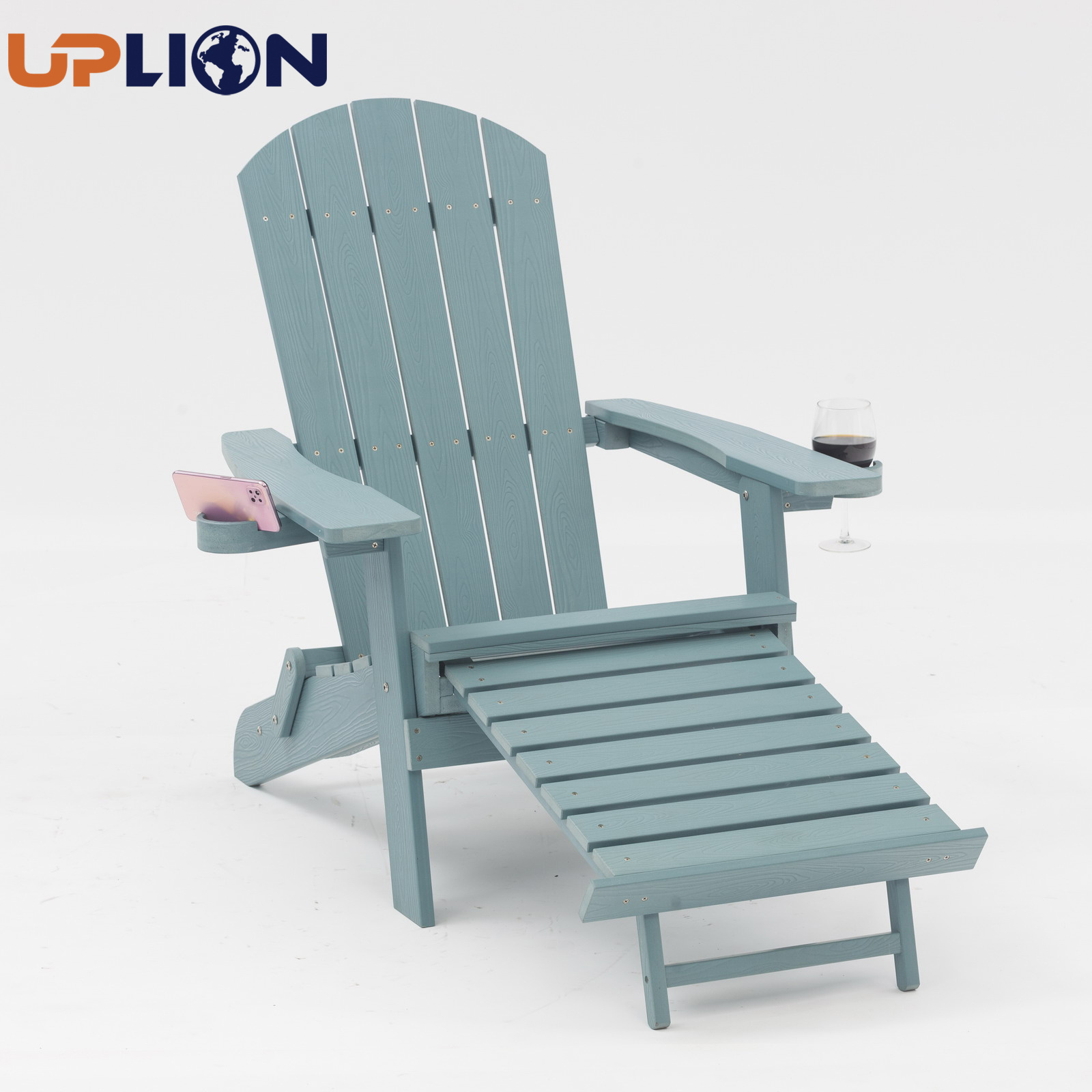 Uplion Wholesale Plastic Wood Adirondack Chair with and Cup Holder for Garden Backyard