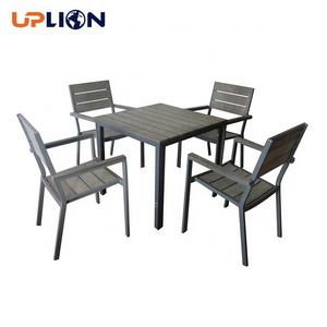 Uplion Wood Plastic Composite Outdoor Plastic Wood 5pcs chair table Furniture