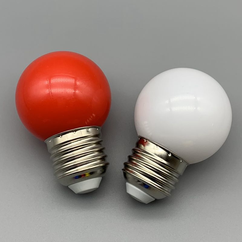 G45 LED golfball round shape red blue yellow green orange white pink colorful garden string light bulb