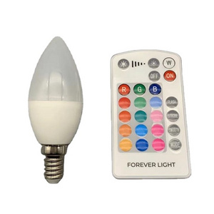 C37 dimmable & RGB color changing E14 5W candle bulb