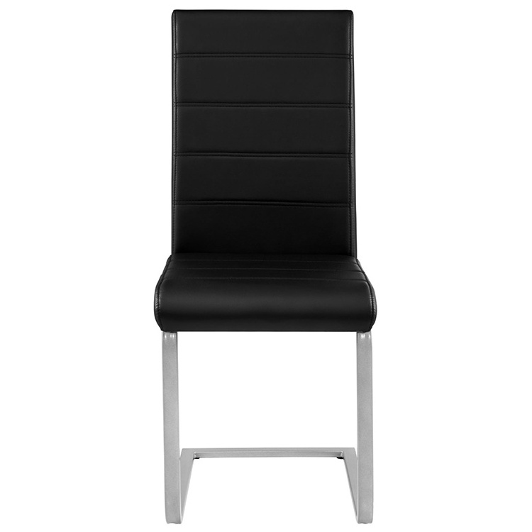 Free Sample Vintage Modern Effezeta Genuine Room Furniture High Back Faux Luxury Black Z Shape Industrial Leather Dining Chair