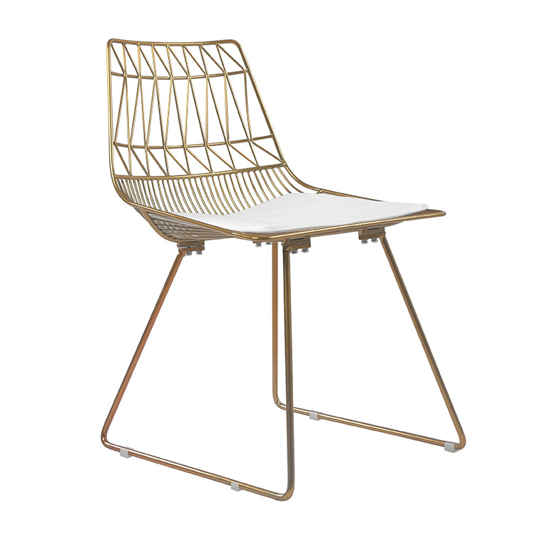 Free Sample Lounge Gold Metal Fabric Mesh Outdoor Egg Platner Arm Silver Blue Back Ded Room Wire Chair With Wire Base