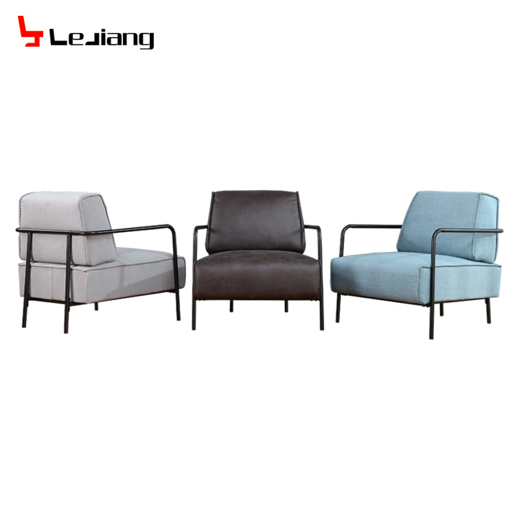 Free Sample Chairs Long Modern Leisure Bedroom Iron Single Used Large Singal Coffee Shop Sofa Chair For Lounge Living Room Kids