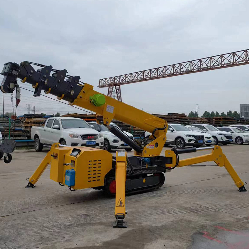 8 ton mini crawler crane spider crane hydraulic telescopic boom electric spider crane price