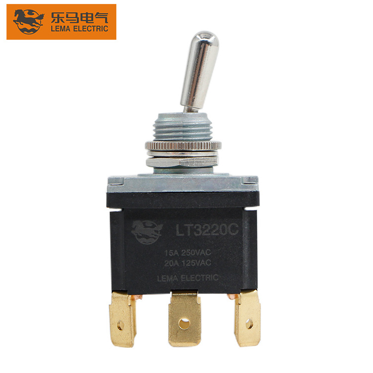 Lema LT3220C on-on 2 way 6 pin waterproof toggle switch with cover IP67 momentary switch rocker switch