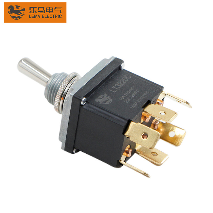 Lema LT3220C on-on 2 way 6 pin waterproof toggle switch with cover IP67 momentary switch rocker switch