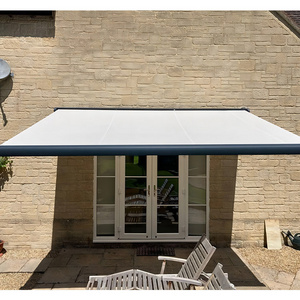 Electric Retractable Cassette Door Canopy Awning Motorized Vertical Awning Outdoor With Led Light For Patio