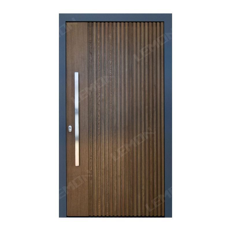 Factory High-end Customized  Swing Pivot Door Invisible  Expensive Wood Door Magnetic Interior Entry Front Doors